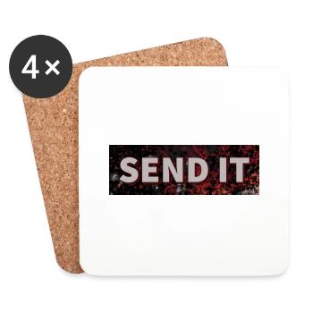 SEND IT Boxlogo - Untersetzer (4er-Set) - Weiß - Vorne