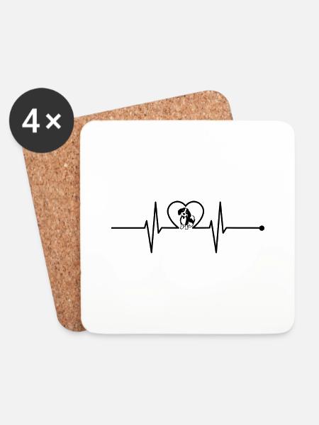 Hund Dog - Untersetzer (4er-Set) - Weiß