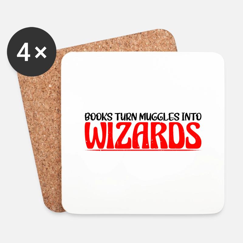 Books Turn Muggles Into Wizards 4 - Untersetzer (4er-Set) - Weiß
