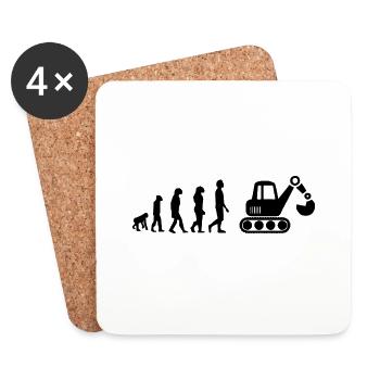 Pelle mécanique évolution - Dessous de verre (lot de 4) - blanc - Devant