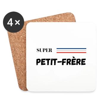 super petit-frère - t-shirt assorti - Dessous de verre (lot de 4) - blanc - Devant