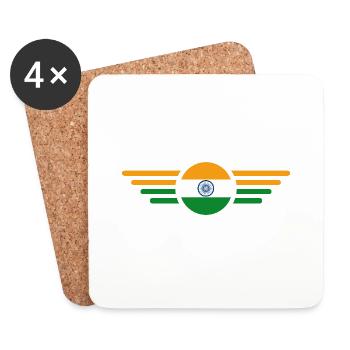 Ich liebe Indien, Stil Design T-Shirt - Untersetzer (4er-Set) - Weiß - Vorne