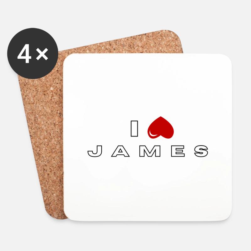 Ich hasse James - Untersetzer (4er-Set) - Weiß