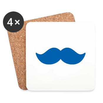 Moustache bleue homme novembre vélo - Dessous de verre (lot de 4) - blanc - Devant