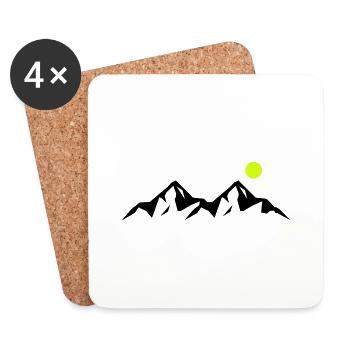 mountains - Untersetzer (4er-Set) - Weiß - Vorne