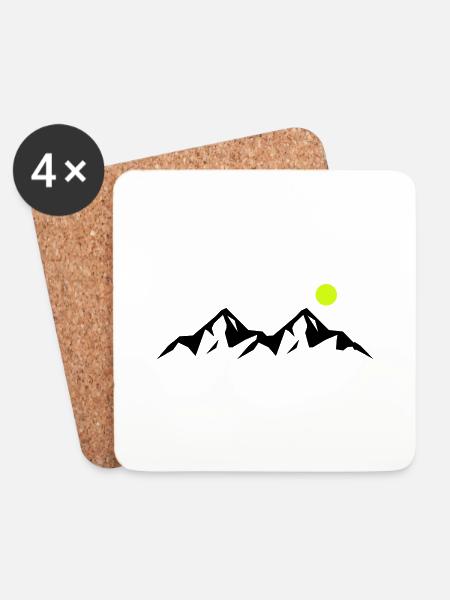 mountains - Untersetzer (4er-Set) - Weiß