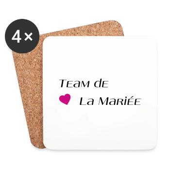 Team de la mariée - Dessous de verre (lot de 4) - blanc - Devant