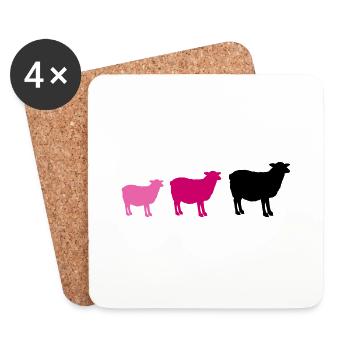 sheep family - Untersetzer (4er-Set) - Weiß - Vorne