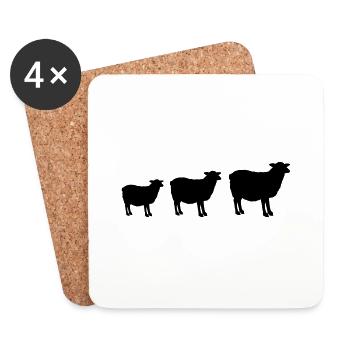 sheep family - Untersetzer (4er-Set) - Weiß - Vorne