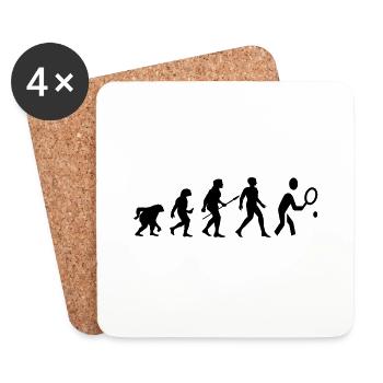 Cooles „Evolution Tennis Shirt“ Design - Untersetzer (4er-Set) - Weiß - Vorne