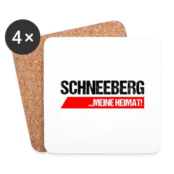 Schneeberg Erzgebirge Meine Heimat - Untersetzer (4er-Set) - Weiß - Vorne