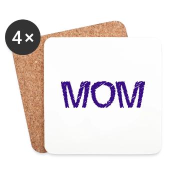 MOM. MAMAN. FÊTE DES MÈRES. BONNE FÊTE MAMAN - Dessous de verre (lot de 4) - blanc - Devant