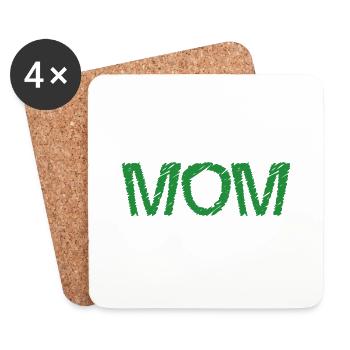 HAPPY MOTHER'S DAY. MOM. MOTHER's DAY. MOM - Coasters (set of 4) - white - Front