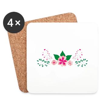 Flower Flower Plant - Coasters (set of 4) - white - Front