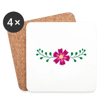 Flower Flower Plant - Coasters (set of 4) - white - Front