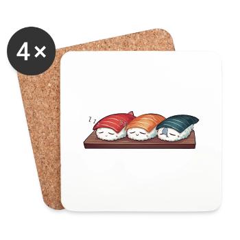 Sleeping Sushi - Untersetzer (4er-Set) - Weiß - Vorne