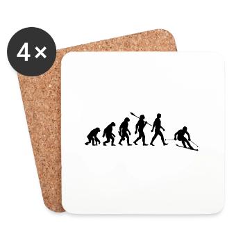 Evolution Ski Skifahrer - Untersetzer (4er-Set) - Weiß - Vorne
