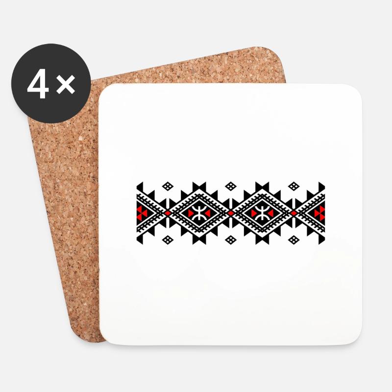 AMAZIGH BERBER KABYLE Z AMAZIGH KABYLE MOTIV - Untersetzer (4er-Set) - Weiß
