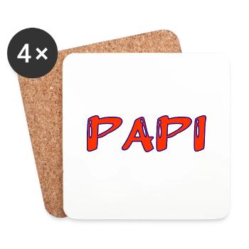 PAPI. FÊTE DES PÈRES. BONNE FÊTE PAPA. PAPA - Dessous de verre (lot de 4) - blanc - Devant