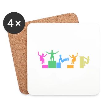 Parkour Traceur Freerunning CityParkour Jump-Art - Dessous de verre (lot de 4) - blanc - Devant
