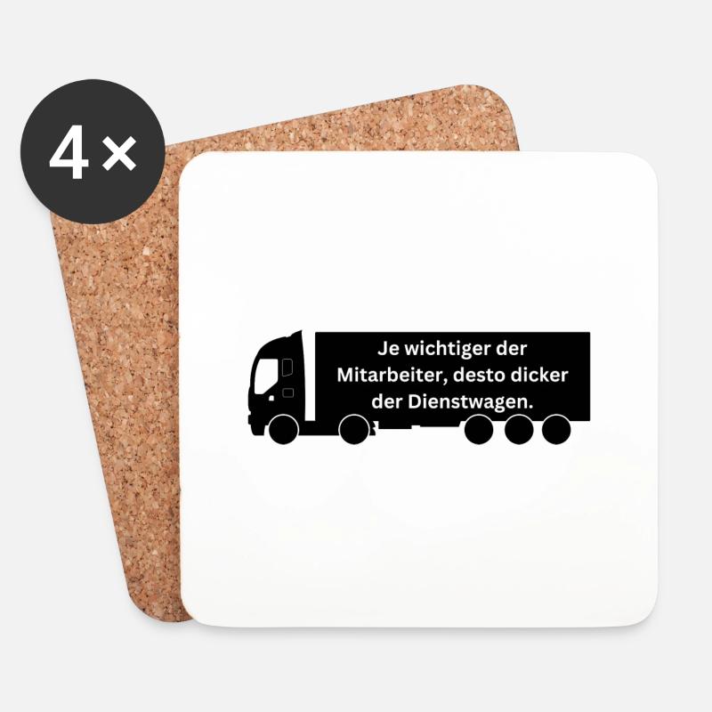 Je wichtiger der Mitarbeiter, desto größer sein... - Untersetzer (4er-Set) - Weiß