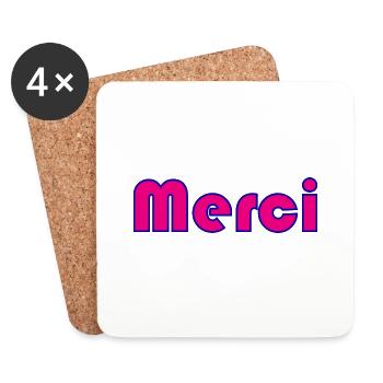 MERCI. MAÎTRESSE. MAÎTRE. MERCI MAÎTRESSE - Dessous de verre (lot de 4) - blanc - Devant