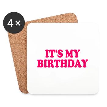 It's my birthday - Dessous de verre (lot de 4) - blanc - Devant