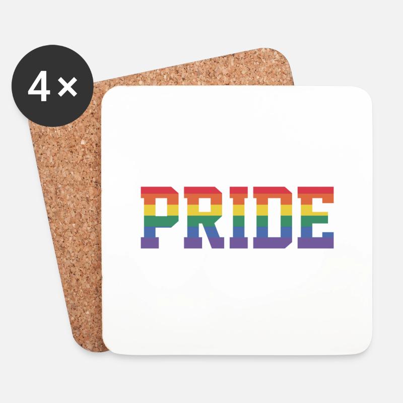 Pride Regenbogen Gay Pride LGBTQ - Untersetzer (4er-Set) - Weiß