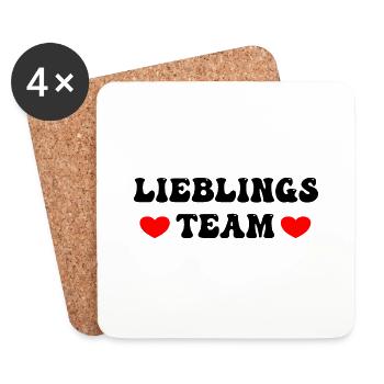 Lieblingsteam - Untersetzer (4er-Set) - Weiß - Vorne