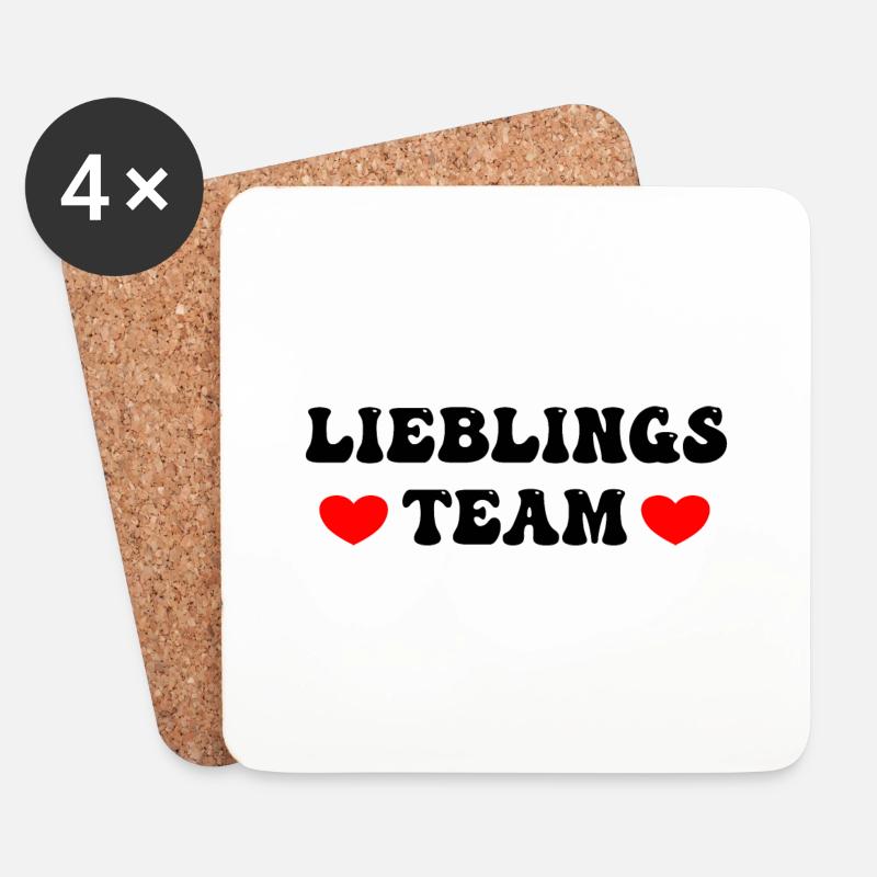 Lieblingsteam - Untersetzer (4er-Set) - Weiß
