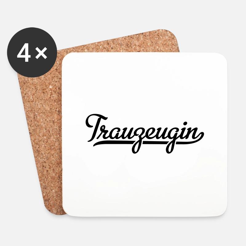 Trauzeugin - Untersetzer (4er-Set) - Weiß