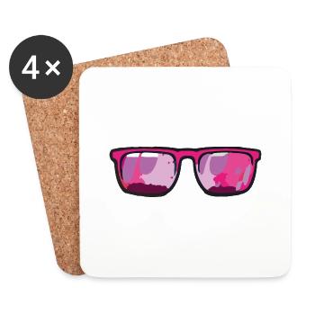sonnenbrille pinup - Untersetzer (4er-Set) - Weiß - Vorne