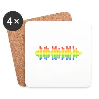 Sound Waves Music Wave Vintage Retro DJ Heart Disc - Coasters (set of 4) - white - Front