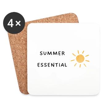 Sonne: summer essential - Urlaubs/Strand - Untersetzer (4er-Set) - Weiß - Vorne