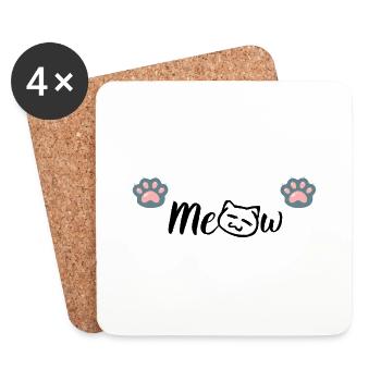 Love for cats - Coasters (set of 4) - white - Front
