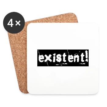 EXISTENT! (schwarz) - Untersetzer (4er-Set) - Weiß - Vorne