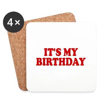 It's my birthday - Dessous de verre (lot de 4) - blanc - Devant
