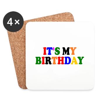 It's my birthday - Dessous de verre (lot de 4) - blanc - Devant