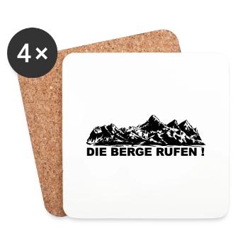 Les montagnes vous appellent - (4) - Dessous de verre (lot de 4) - blanc - Devant