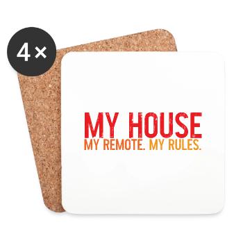 My House My Remote My Rules 3 - Untersetzer (4er-Set) - Weiß - Vorne