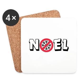No Noel - Dessous de verre (lot de 4) - blanc - Devant