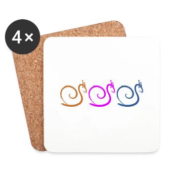 Snails - Coasters (set of 4) - white - Front