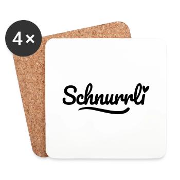 Schnurrli Schrift Herz - Untersetzer (4er-Set) - Weiß - Vorne