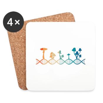 Le champignon est dans mon ADN - Dessous de verre (lot de 4) - blanc - Devant