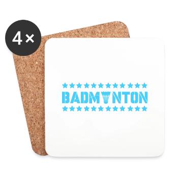 badminton - Dessous de verre (lot de 4) - blanc - Devant