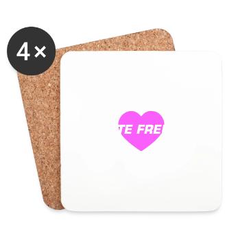 Freundschaft Beste Freunde Herz Liebe - Untersetzer (4er-Set) - Weiß - Vorne