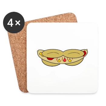 Bratwurst - Untersetzer (4er-Set) - Weiß - Vorne
