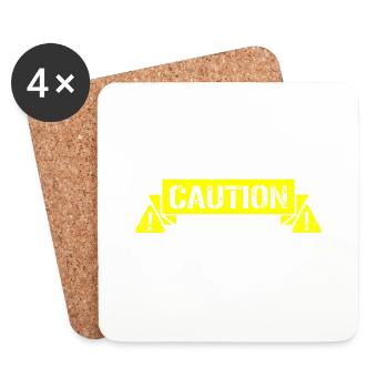 Caution Does Not Play Well With Others Warnung - Untersetzer (4er-Set) - Weiß - Vorne
