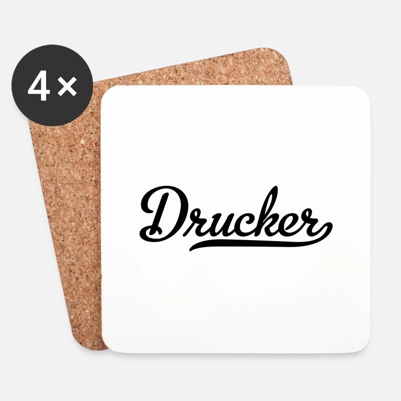 DRUCKER - Untersetzer (4er-Set) - Weiß