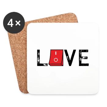 Love On Off - Untersetzer (4er-Set) - Weiß - Vorne